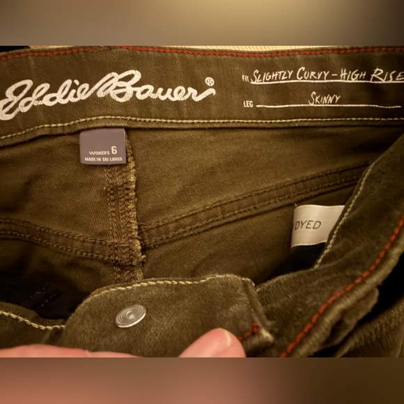 Eddie Bauer Olive Green High-Rise Skinny Jeans - Picture 3 of 3
